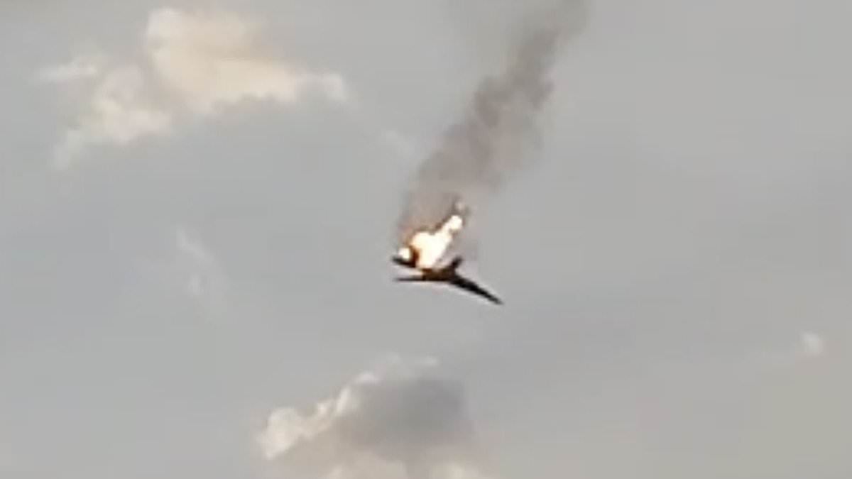 Moment one of Putin’s 228million nuclear bombers tailspins to the ground while on fire over Russia after being blasted by Ukrainian missile [Video]