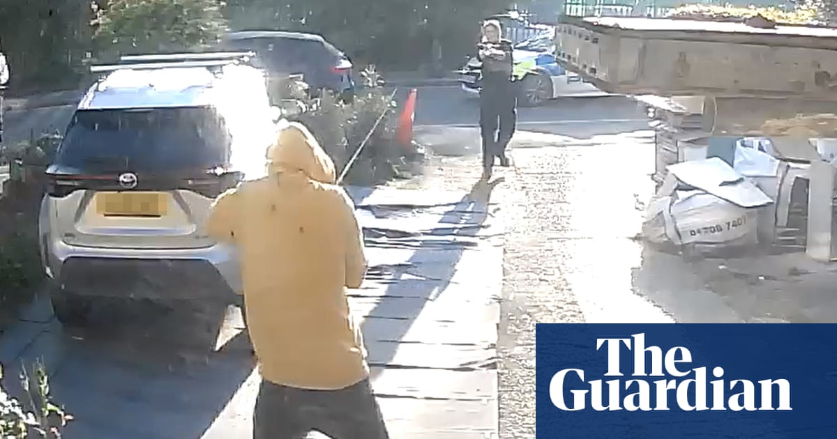 Doorbell camera captures police Tasering sword attack suspect in Hainault video | UK news