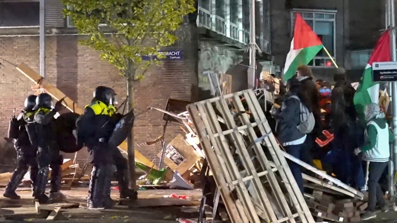 Anti-Israel encampment sprouts up at University of Amsterdam in the Netherlands [Video]