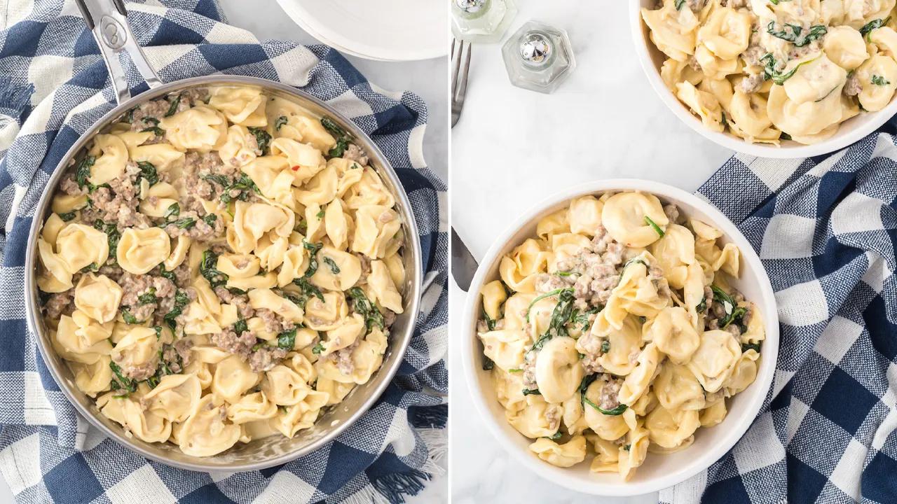 Creamy, cheesy tortellini with Italian sausage and spinach: Try the recipe [Video]