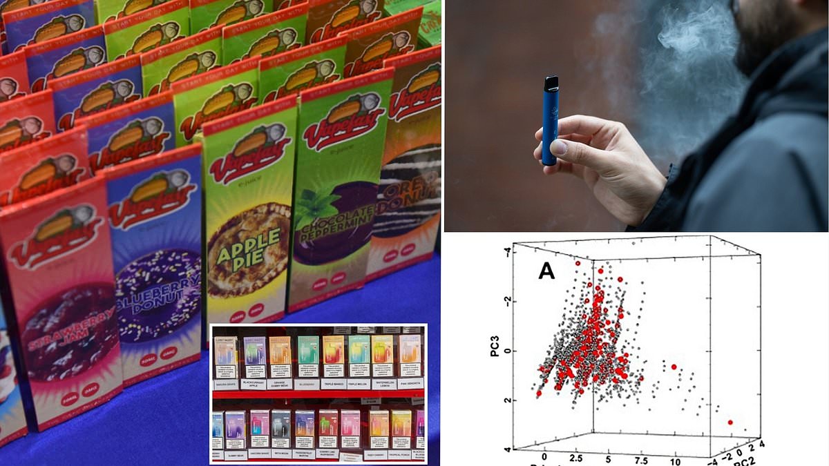 The terrifying cocktail of chemicals in your flavoured vape: Scientists use AI to simulate the reactions inside e-cigarettes – revealing 127 ‘acutely toxic’ compounds [Video]