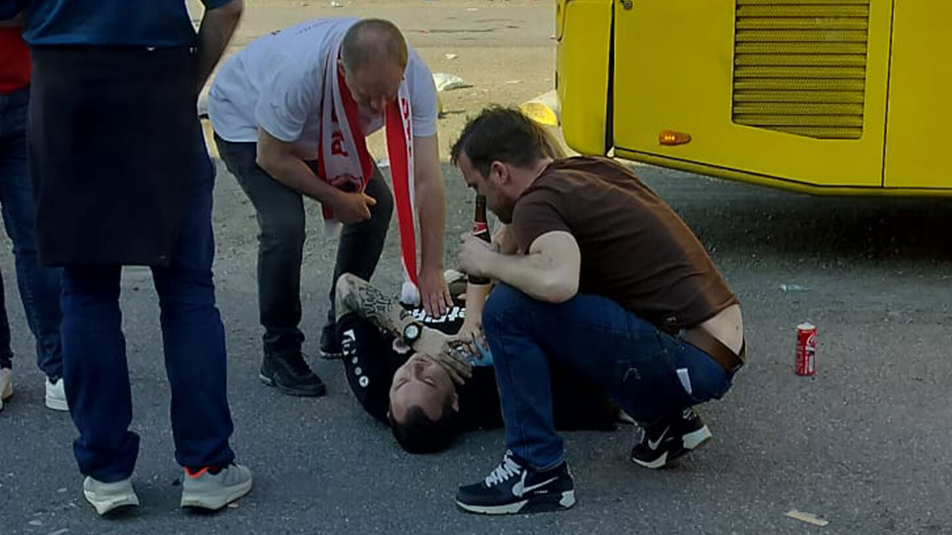 Darts star Kim Huybrechts BREAKS SHOULDER after being brutally attacked by football hooligans at Belgian cup final [Video]