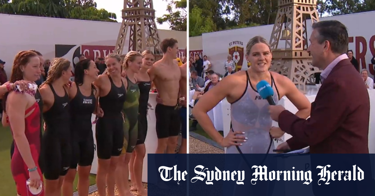 Australian Olympic swimmers simulate Paris swim [Video]