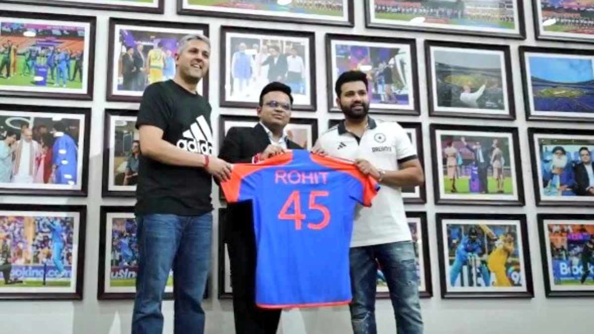 Rohit Sharma, Jay Shah Present India’s T20 World Cup 2024 Jersey At Narendra Modi Stadium In Ahmedabad [Video]