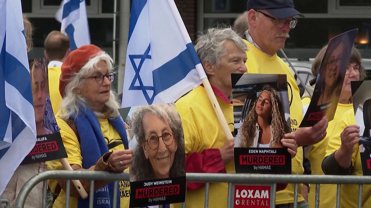 Video. WATCH: Pro-Israel protesters rally outside ICJ [Video]