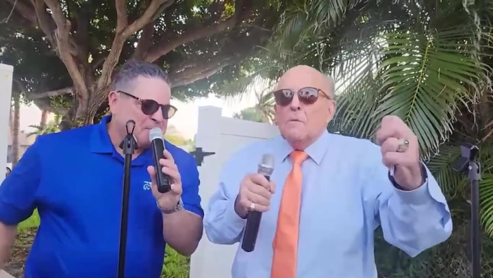 Watch: Rudy Giuliani sings New York, New York at birthday party | News [Video]