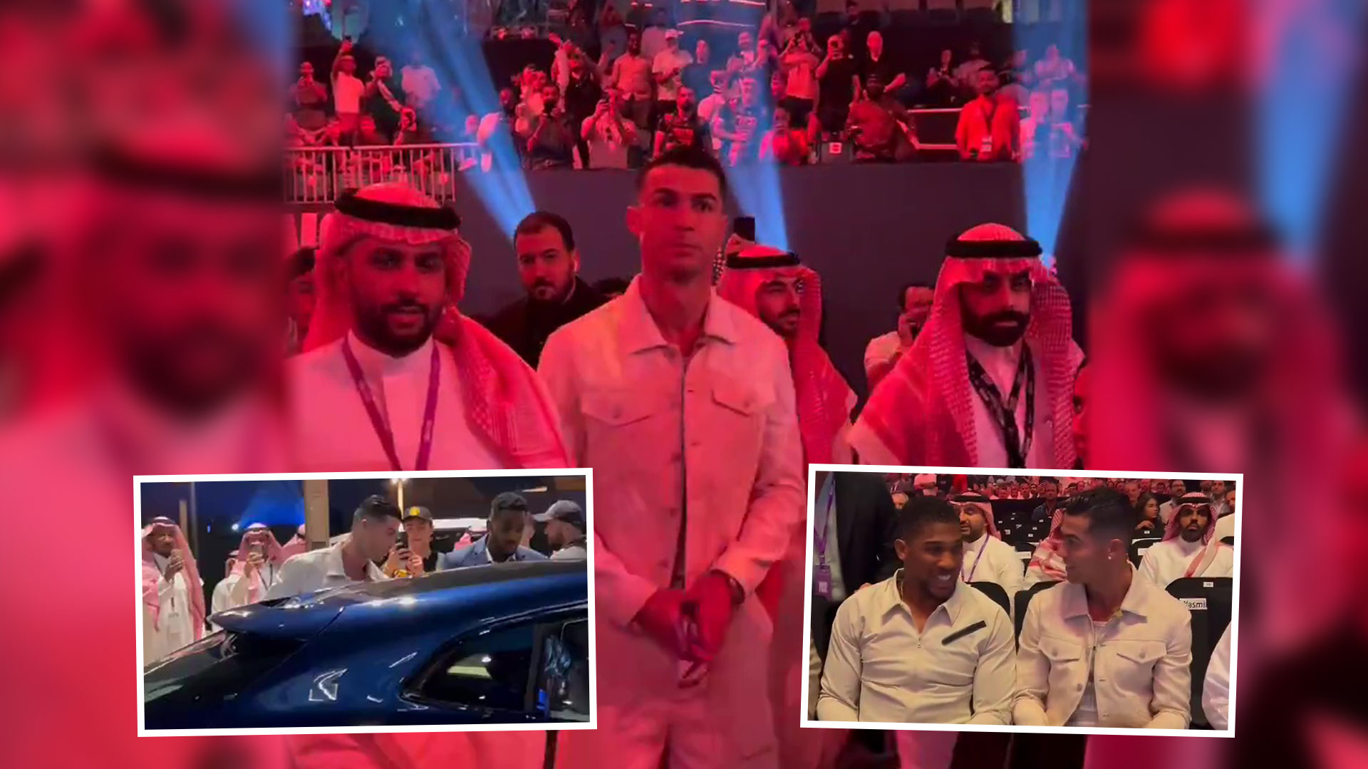 Awkward moment Cristiano Ronaldo is BOOED by crowd after rocking up to Fury vs Usyk in 400k Ferrari and 1.2m watch [Video]