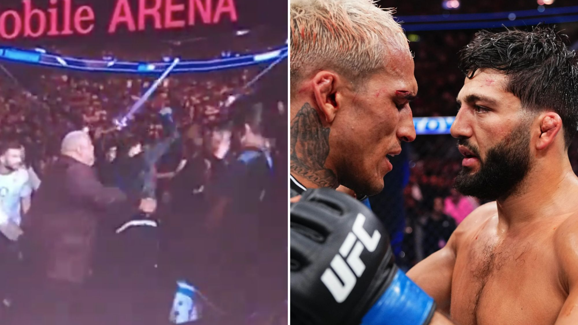 Watch moment UFC star punches fan ahead of bout before being banned for NINE months and risks missing out on title fight [Video]